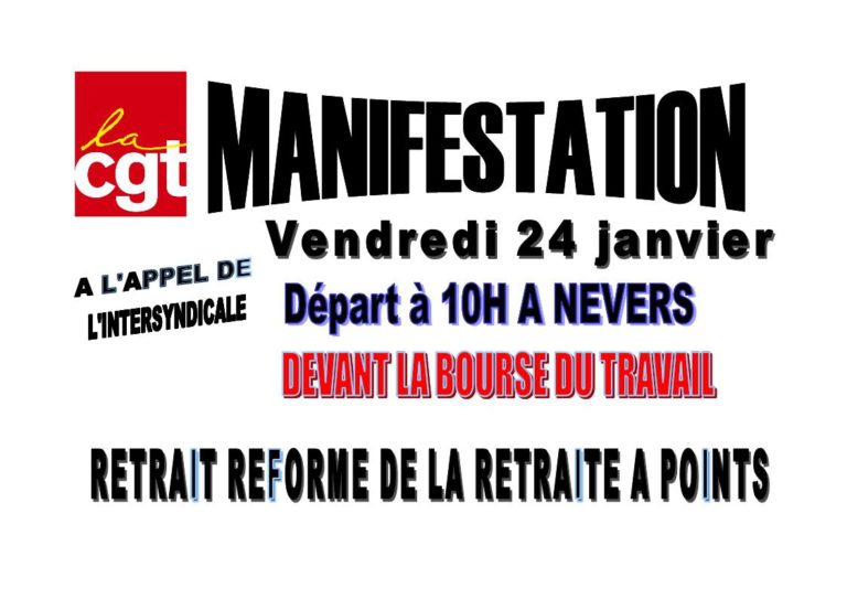 MANIFESTATION UNITAIRE DU 24 JANVIER 2020