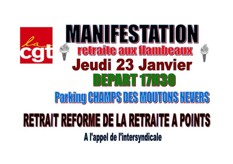 MANIFESTATION UNITAIRE 23 JANVIER 2020